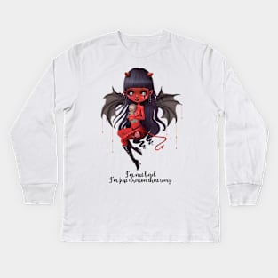 Little cute devil Kids Long Sleeve T-Shirt